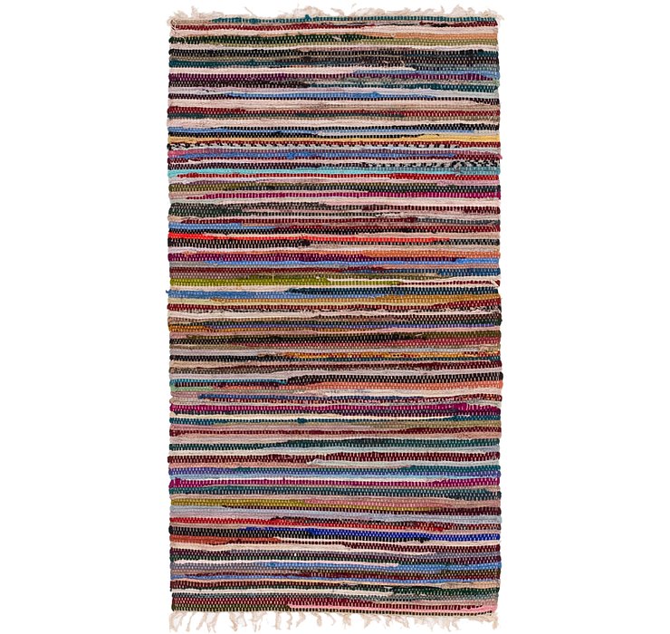 2' 5 x 4' 6 Chindi Cotton Rug