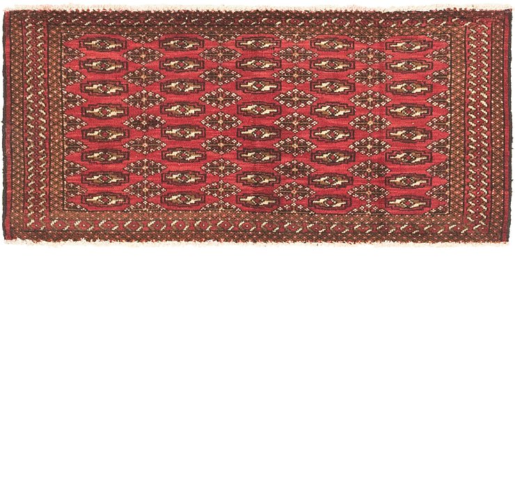 2' x 4' 3 Torkaman Persian Runner...