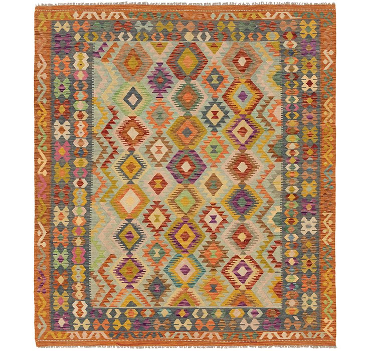 7' x 8' Kilim Maymana Square Rug