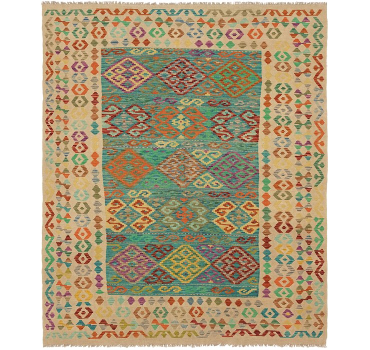 6' 10 x 8' 3 Kilim Maymana Square Rug