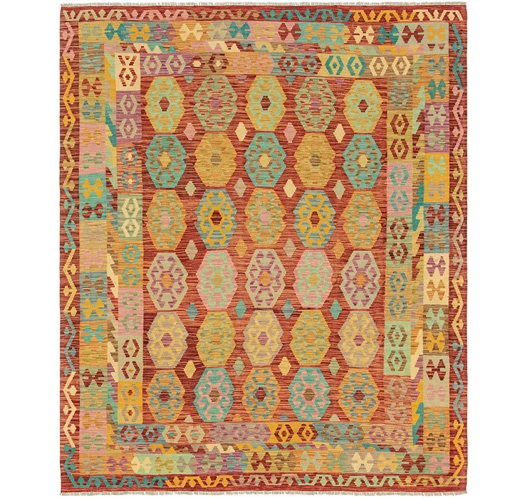 7' x 8' 2 Kilim Maymana Square Rug