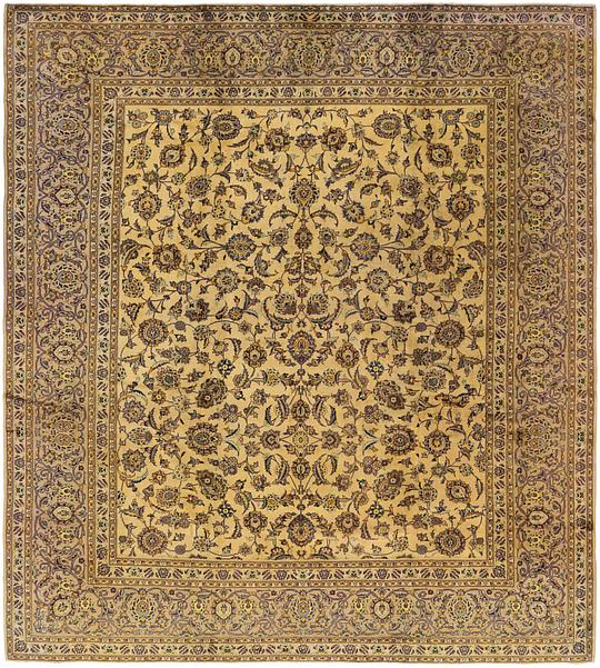 Tan 9 X 10 Kashan Persian Square Rug Rugs Erugs Main Image Of Rug