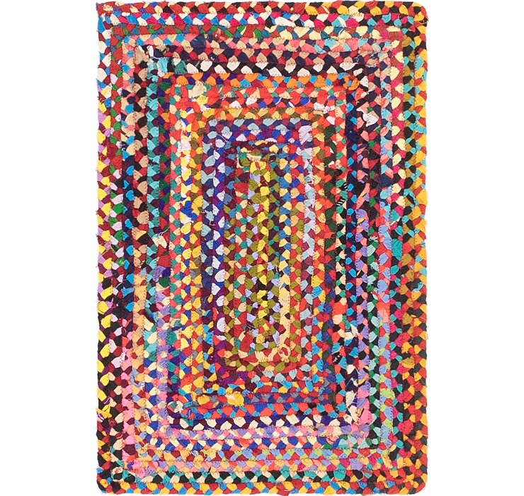 2' x 3' Braided Chindi Rug