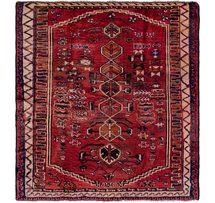 4' 10 x 5' 5 Shiraz Persian Square Rug