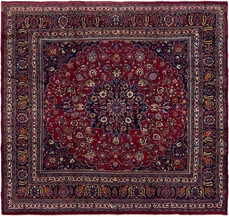 9' 3 x 9' 10 Mashad Persian Square Rug