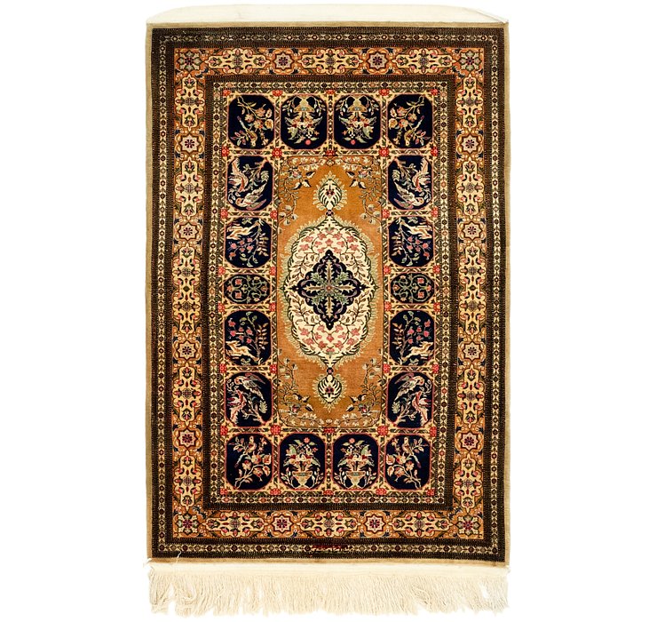 3' 4 x 5' 5 Qom Persian Rug
