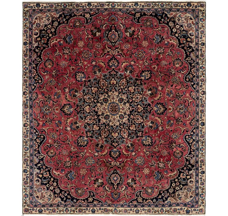 7' 8 x 8' 9 Mashad Persian Square Rug