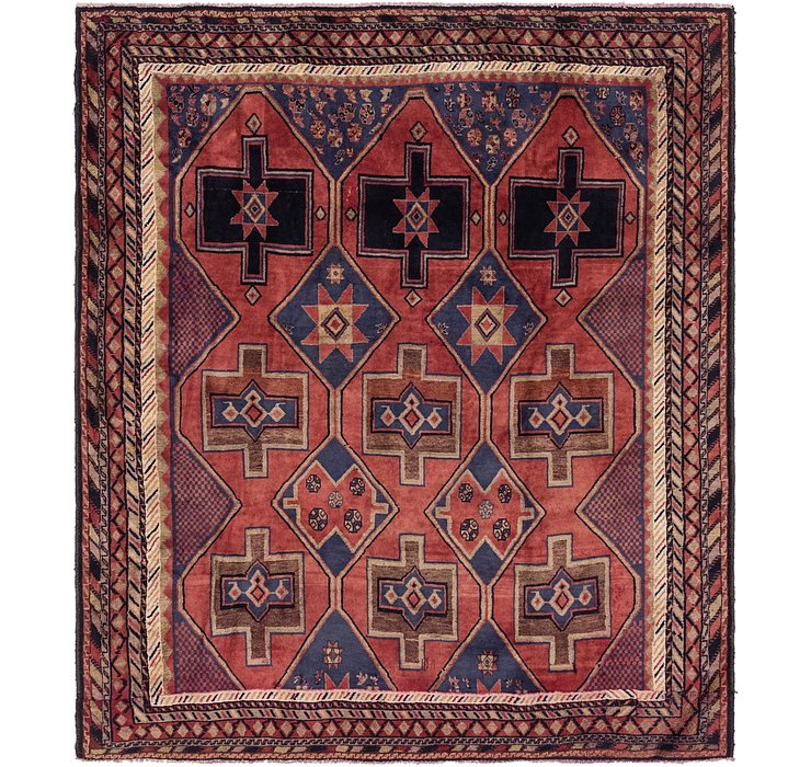 6' 5 x 7' 4 Shiraz Persian Square Rug