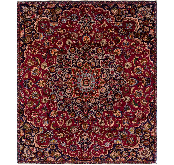 HandKnotted 6' 8 x 7' 9 Mashad Persian Square Rug