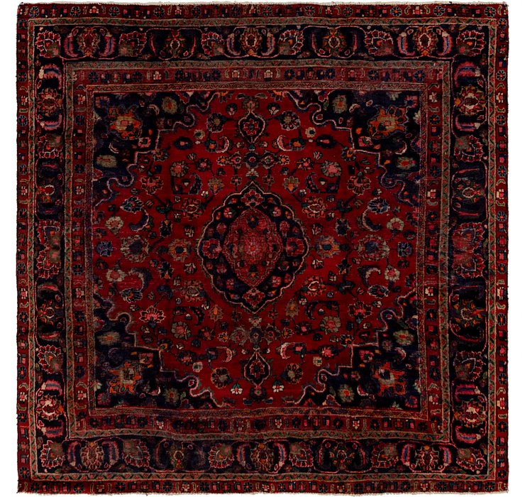 9' 4 x 9' 4 Mashad Persian Square Rug