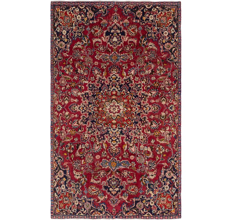 HandKnotted 5' 6 x 9' Mashad Persian Rug