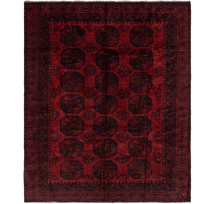 7' x 8' 2 Afghan Akhche Rug