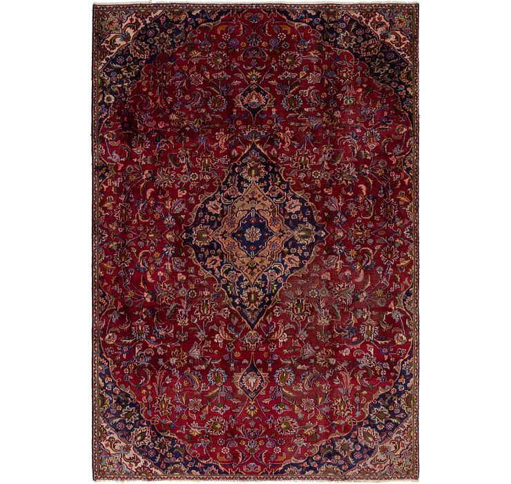 HandKnotted 6' 4 x 9' 8 Mashad Persian Rug