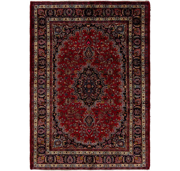 HandKnotted 6' 7 x 9' 3 Mashad Persian Rug