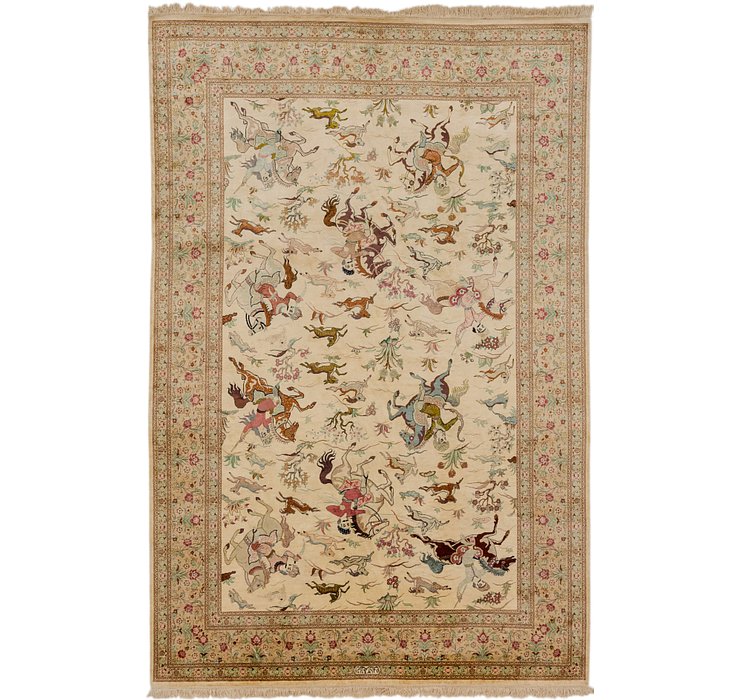 6' 6 x 9' 10 Qom Persian Rug