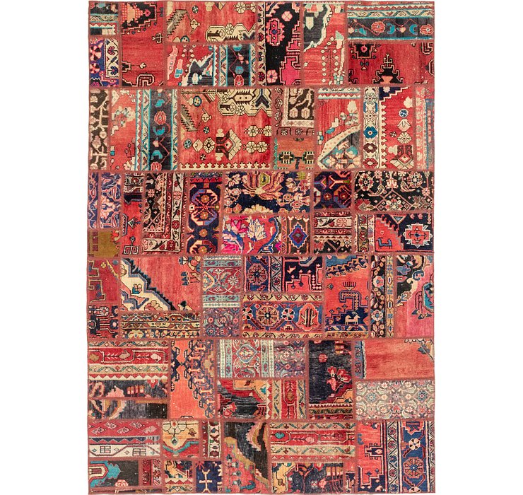 HandKnotted 6' 4 x 9' Patchwork Persian Rug