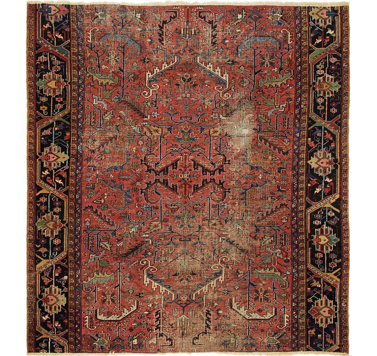 9' x 9' 9 Heriz Persian Square Rug
