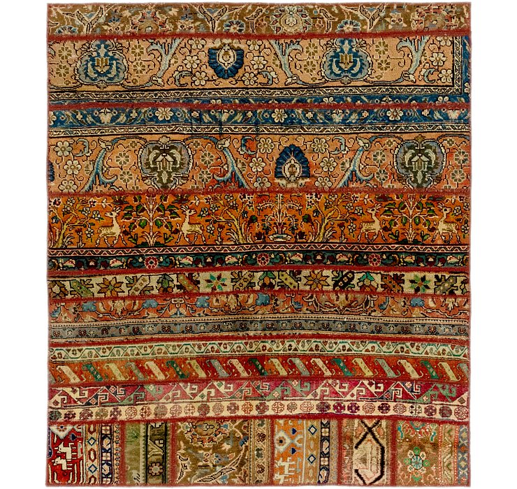 4' 8 x 5' 5 Ultra Vintage Persian S...