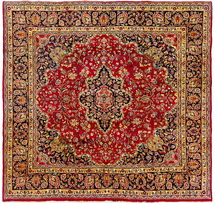 9' 4 x 9' 6 Mashad Persian Square Rug