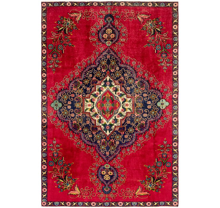 7' x 10' 6 Tabriz Persian Rug