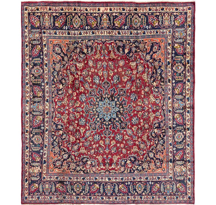 9' 6 x 10' 9 Mashad Persian Square Rug