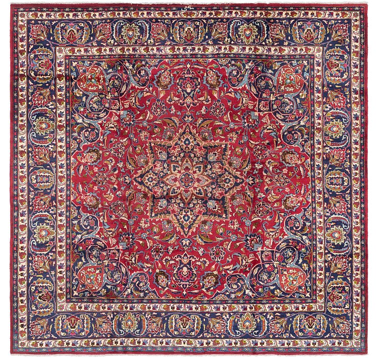 9' 7 x 9' 9 Mashad Persian Square Rug