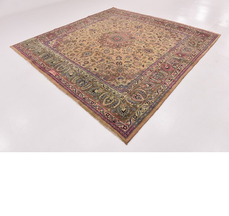 9' 6 x 10' Mashad Persian Square Rug