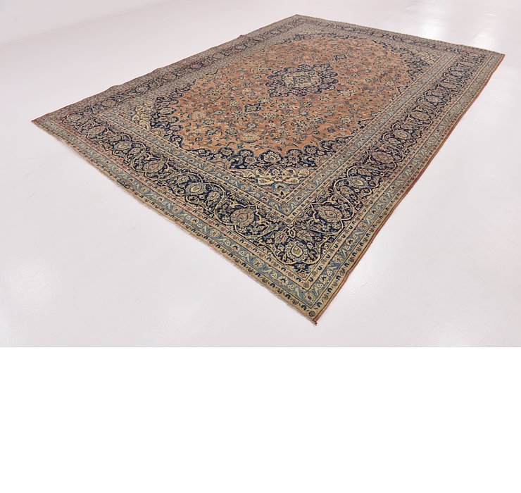 9' x 12' 6 Kashan Persian Rug