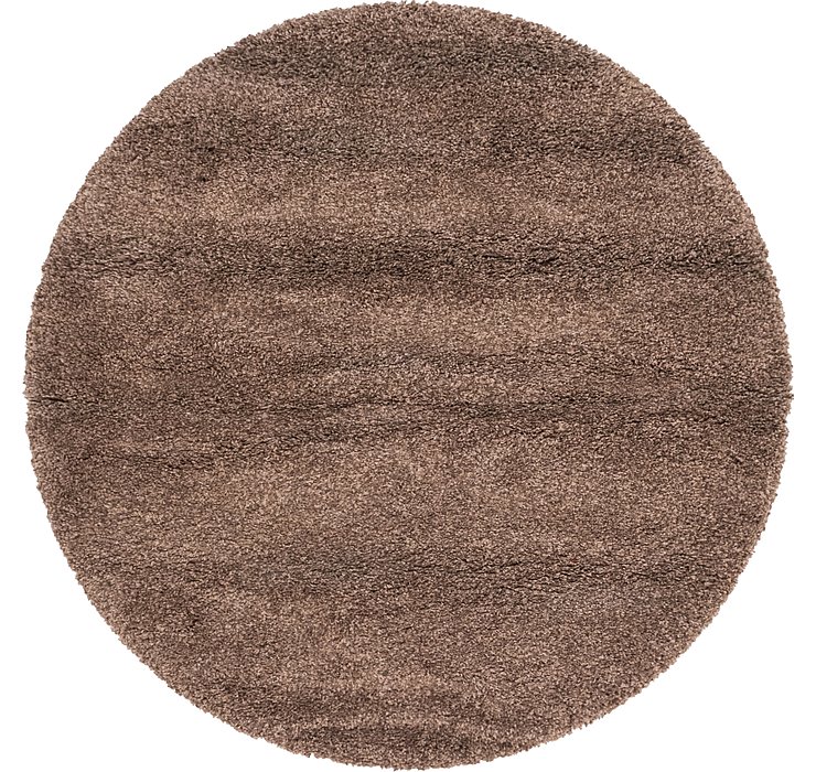 5' 3 x 5' 4 Solid Shag Round Rug