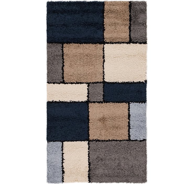 2' 8 x 5' Multi-Tone Shag Rug
