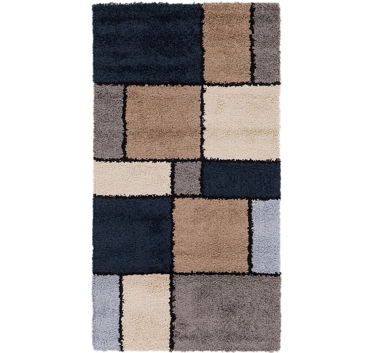 2' 8 x 5' Multi-Tone Shag Rug