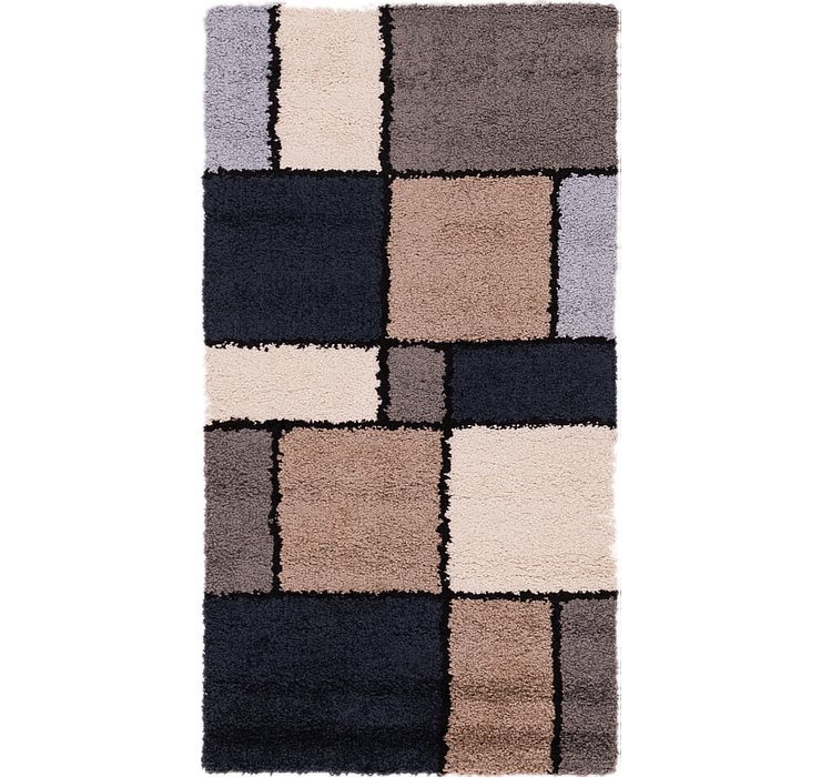 2' 8 x 5' Multi-Tone Shag Rug