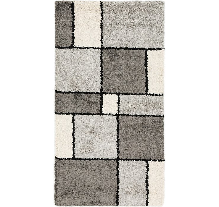2' 7 x 5' Multi-Tone Shag Rug