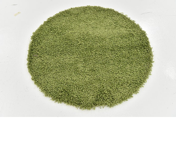 3' 2 x 3' 2 Solid Shag Round Rug