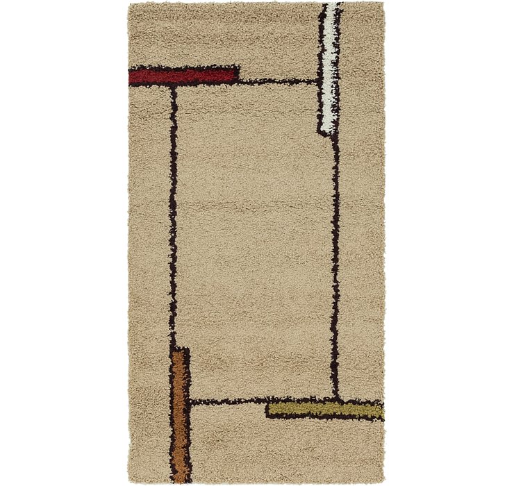 2' 7 x 5' Multi-Tone Shag Rug
