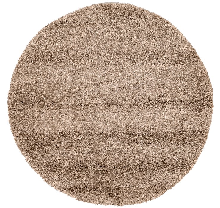 5' 3 x 5' 3 Solid Shag Round Rug