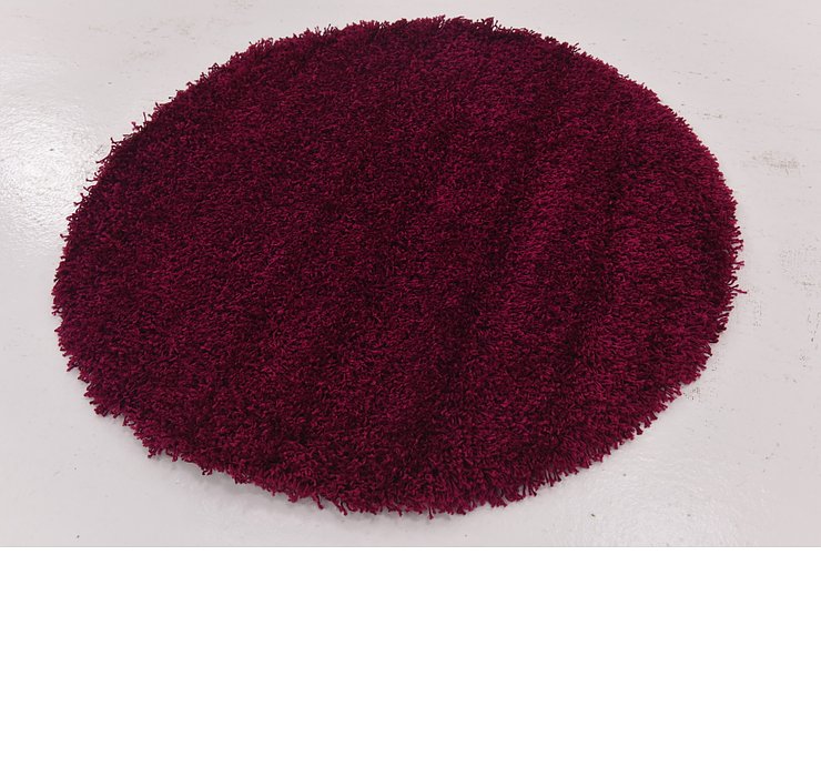3' 5 x 3' 10 Solid Shag Round Rug