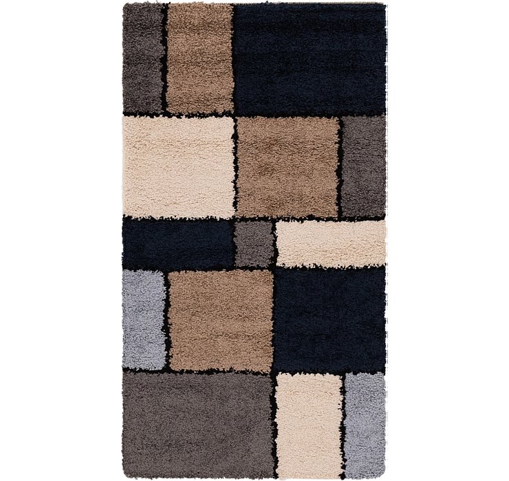 2' 8 x 5' Multi-Tone Shag Rug