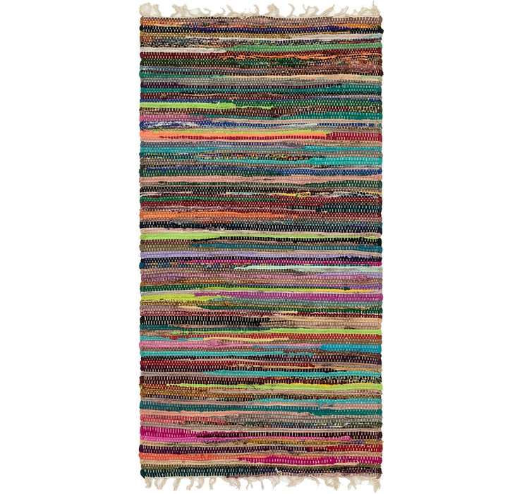 2' 4 x 4' 7 Chindi Cotton Rug