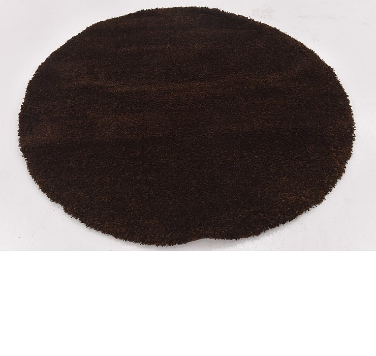 5' 3 x 5' 3 Solid Shag Round Rug