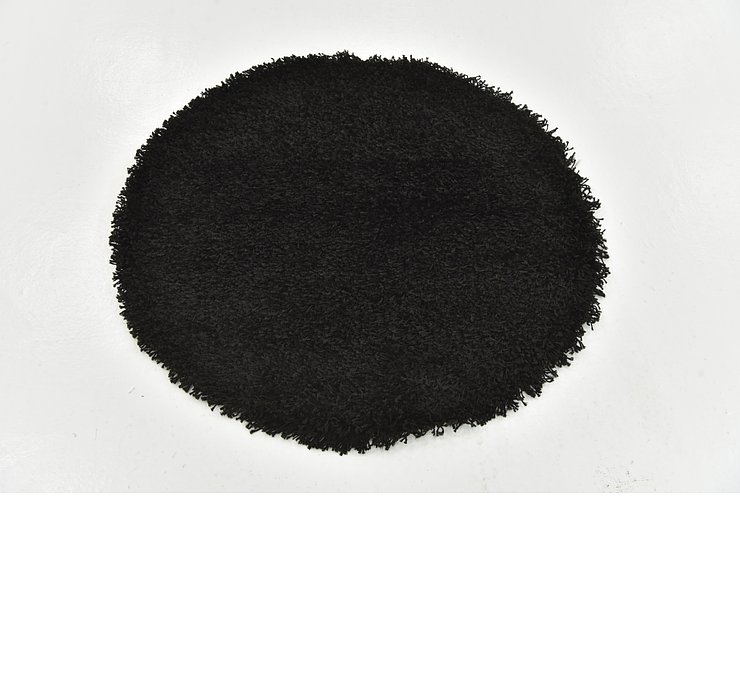 3' 2 x 3' 2 Solid Shag Round Rug