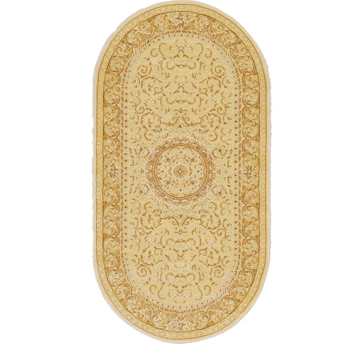 2' 7 x 5' Tabriz Design Oval Rug