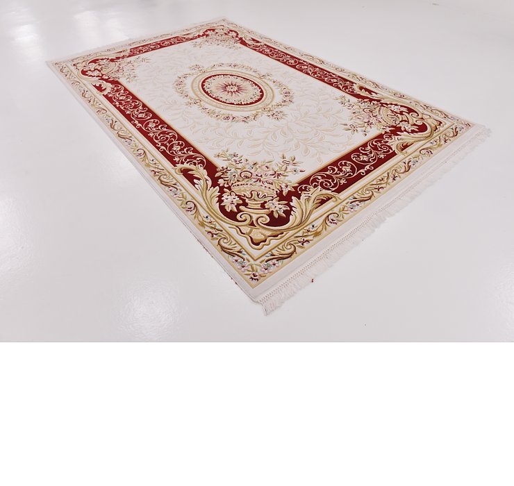 6' 5 x 10' Carved Aubusson Rug