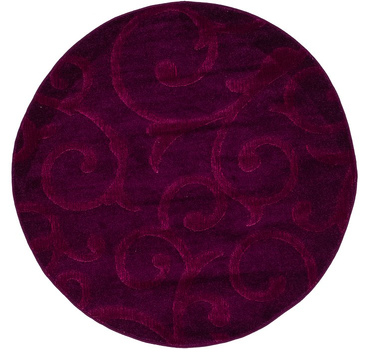 4' x 4' Floral Frieze Round Rug