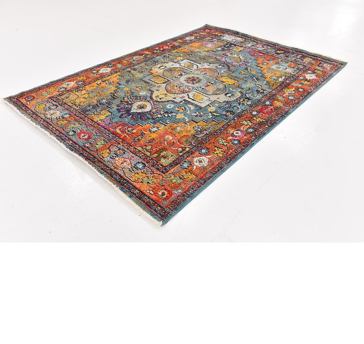 5' x 7' 4 Aqua Rug