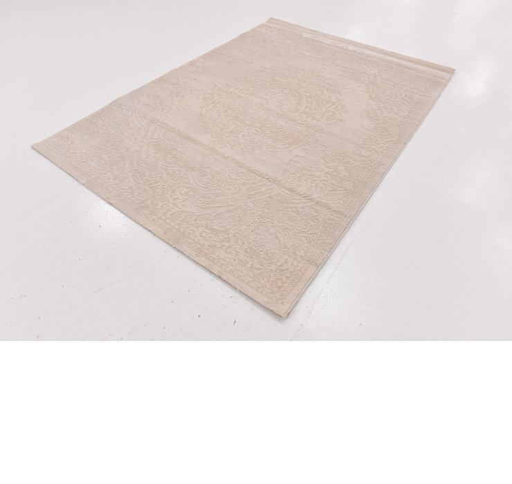 5' 3 x 7' 6 Carved Aubusson Rug