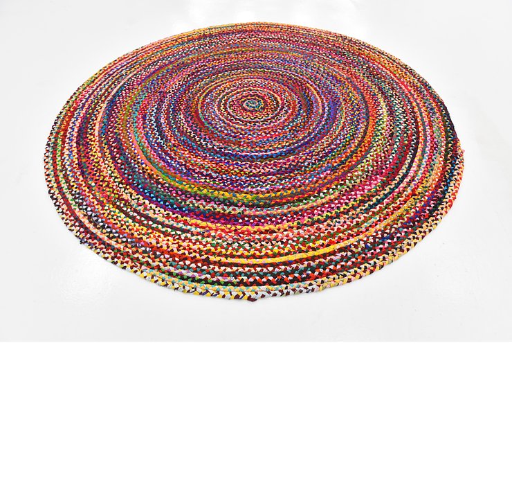 8' x 8' Braided Chindi Round Rug
