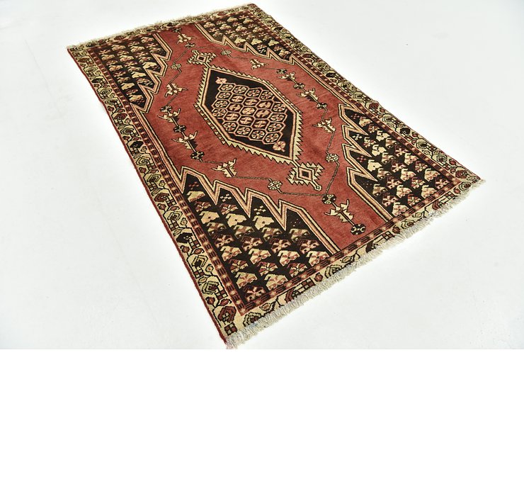 4' x 6' 4 Mazlaghan Persian Rug