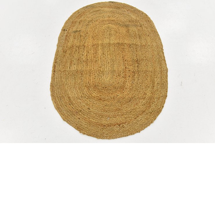 3' 2 x 4' 10 Braided Jute Oval Rug