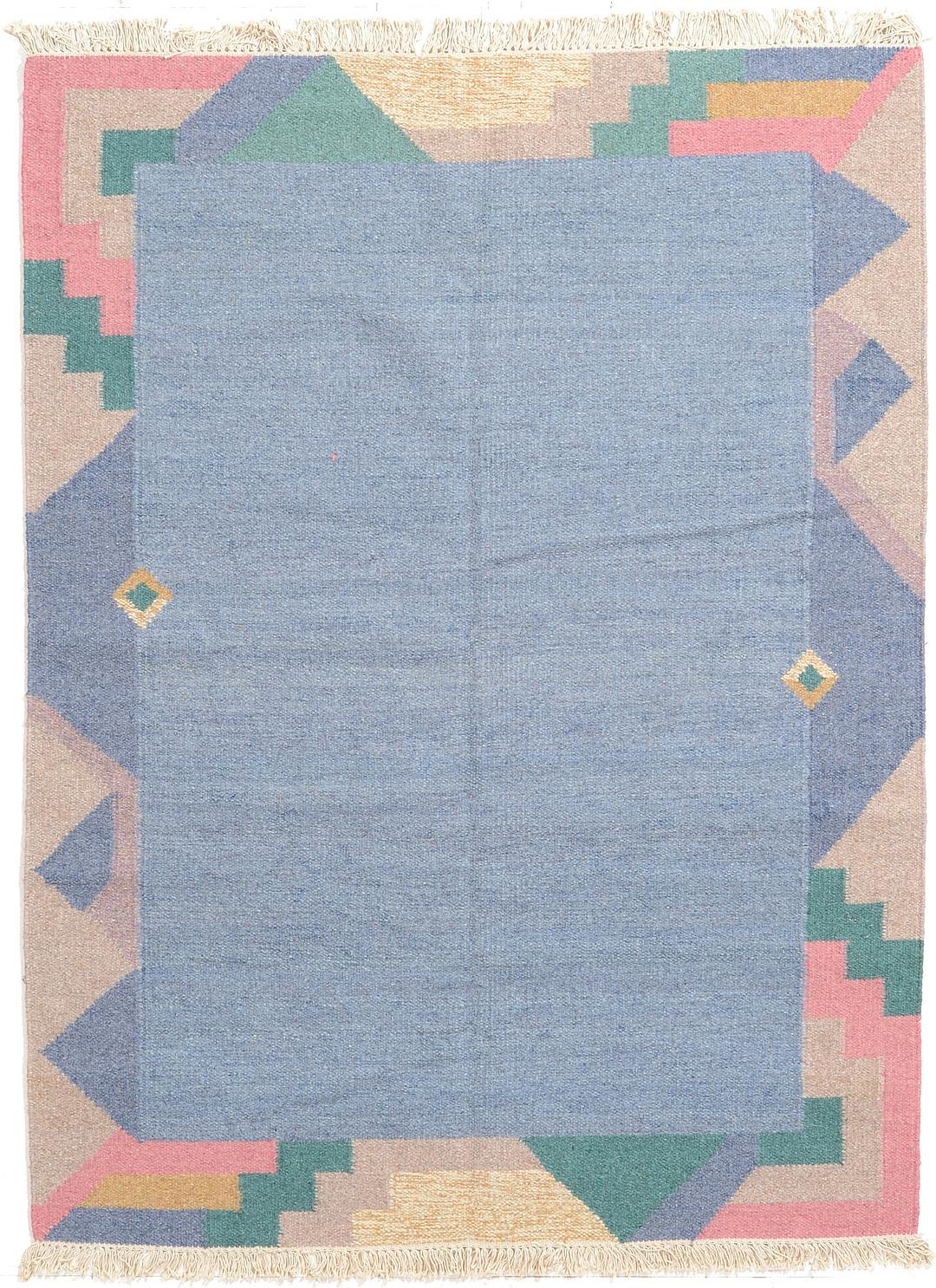 Blue 5' 7 x 7' 7 Kilim Dhurrie Rug iRugs UK
